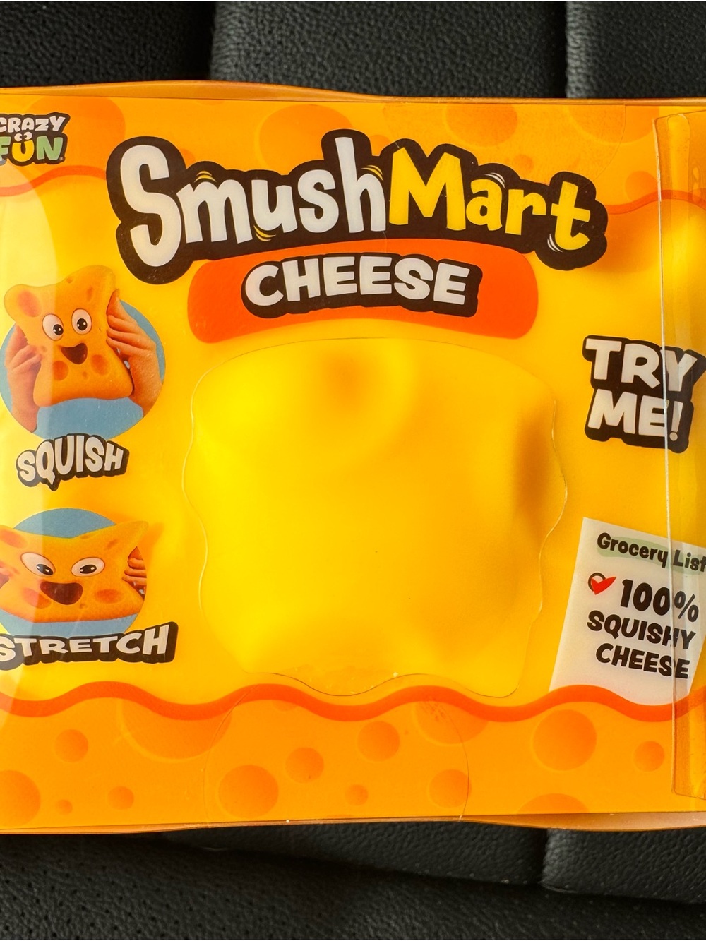 RMS Crazy Fun SmushMart Cheese Jumbo Squishy Viral Sensory Toy NIB